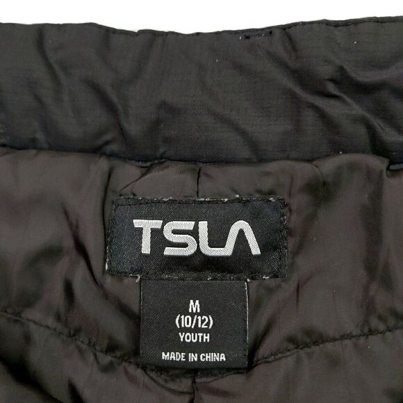 TSLA Snow Ski Pants Youth Medium 10/12 Black Insulated Ripstop Outdoor Travel - Picture 10 of 11